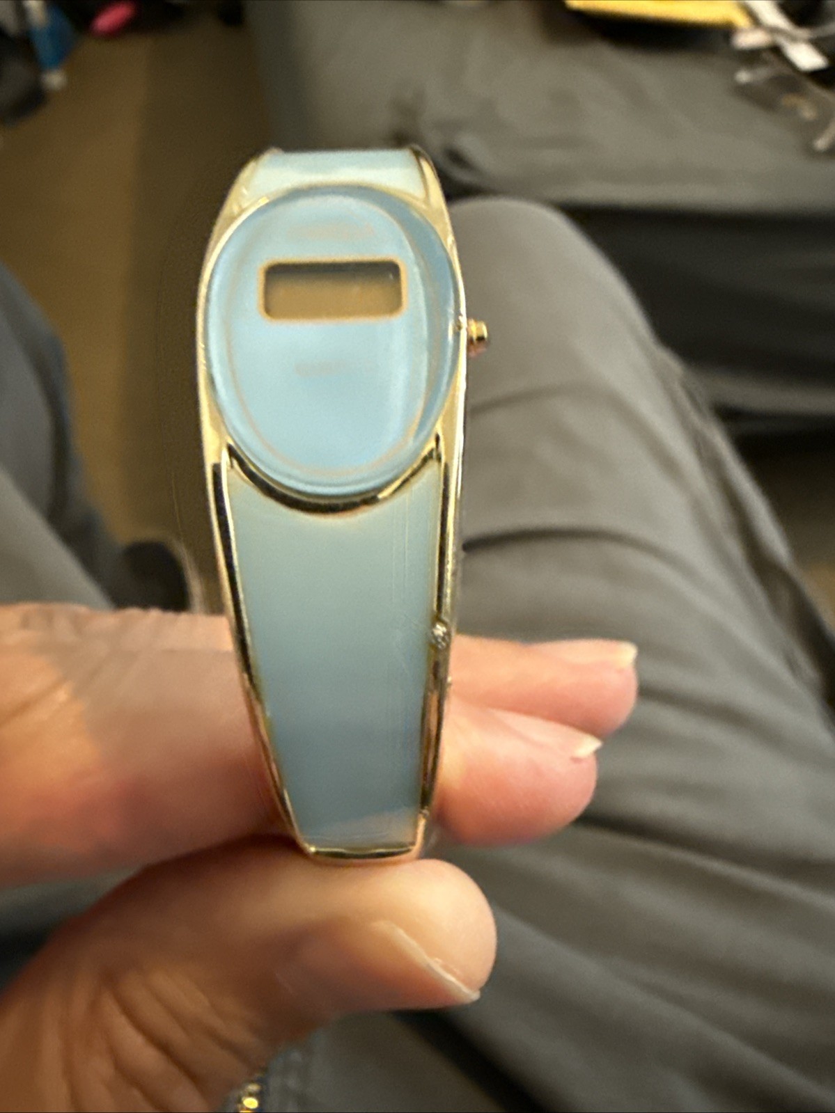 Women’s Seeds Cuff Style Quartz Watch White And Blue Band