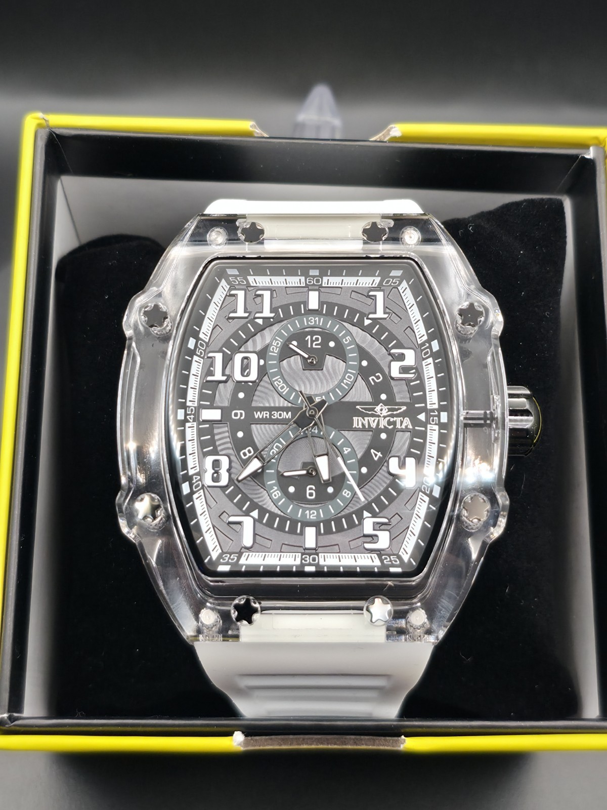Invicta Racing Cyclone 48719 Men’s 48.5mm White Transparent Watch