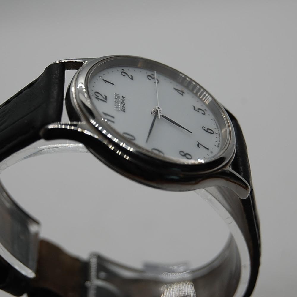 [Working Condition] Citizen Eco-Drive Solar Watch with Black Leather Strap
