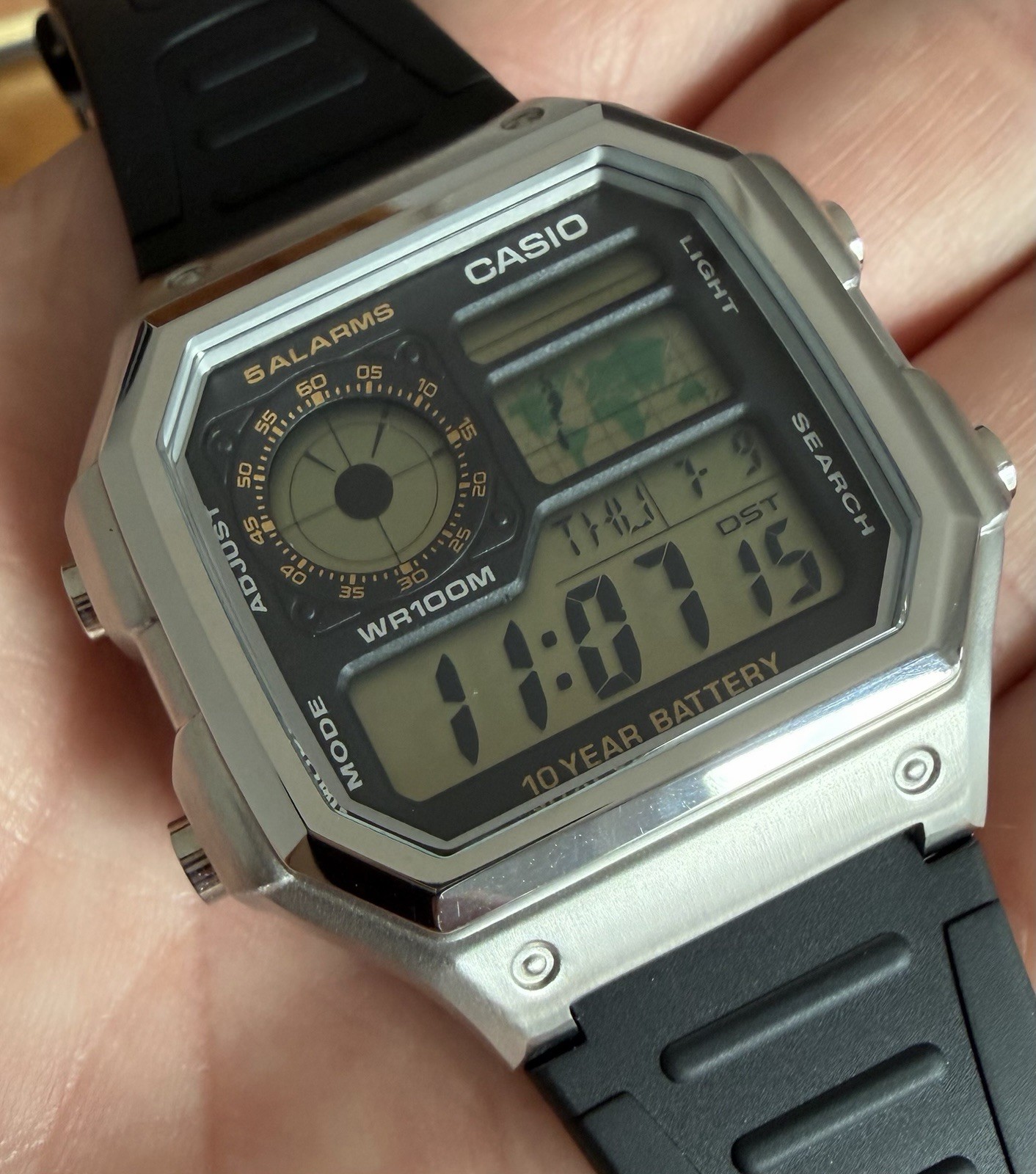 Casio AE-1200WH Casio Royale Custom Mod Stainless Steel Case Mineral Crystal