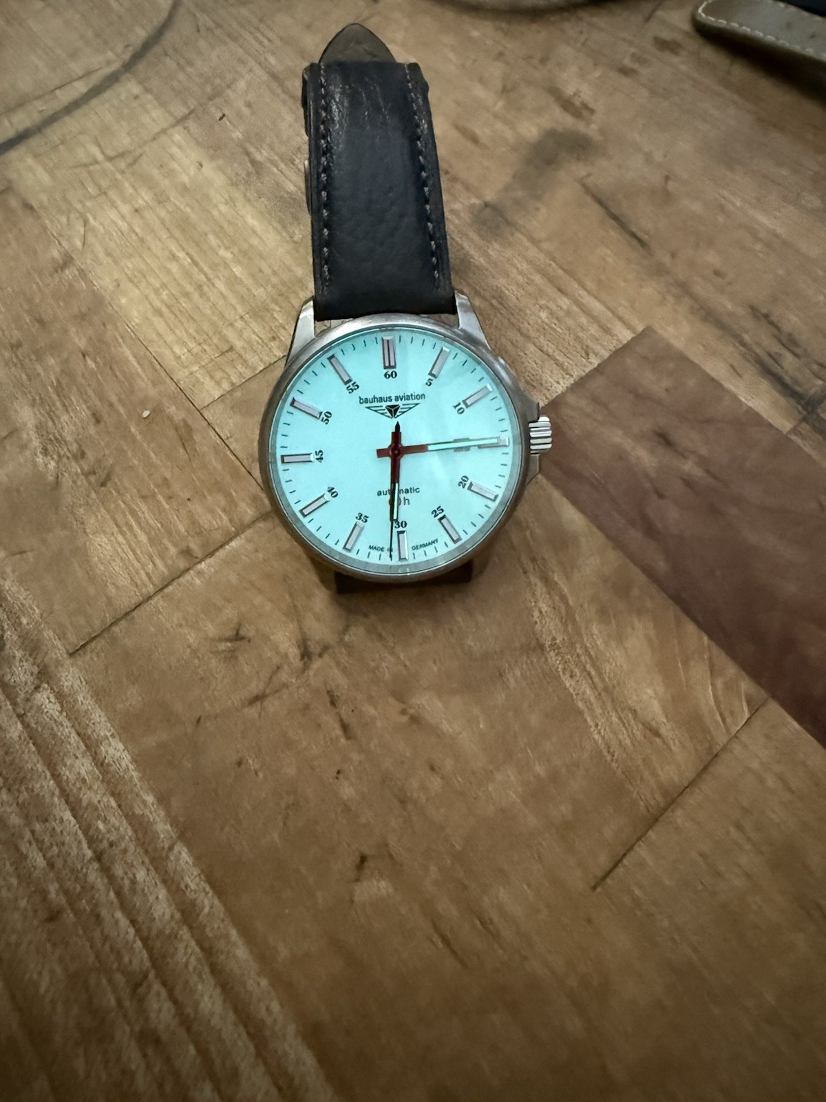 bauhaus aviation Automatic Men’s Watch Date Titanium 10 ATM Beige Dial