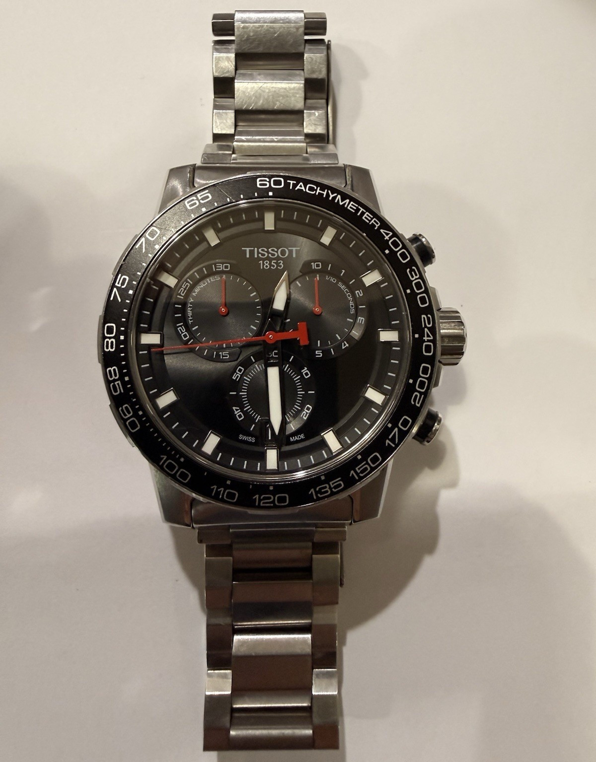 Tissot T-Sport Men’s Quartz 43mm Chronograph Date Tachymeter Steel 100m