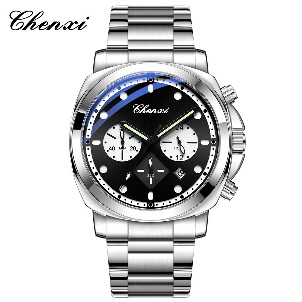 CHENXI Men Quartz Watch Chronograph Wristwatch 24Hours Weekday Boy Sport Watches