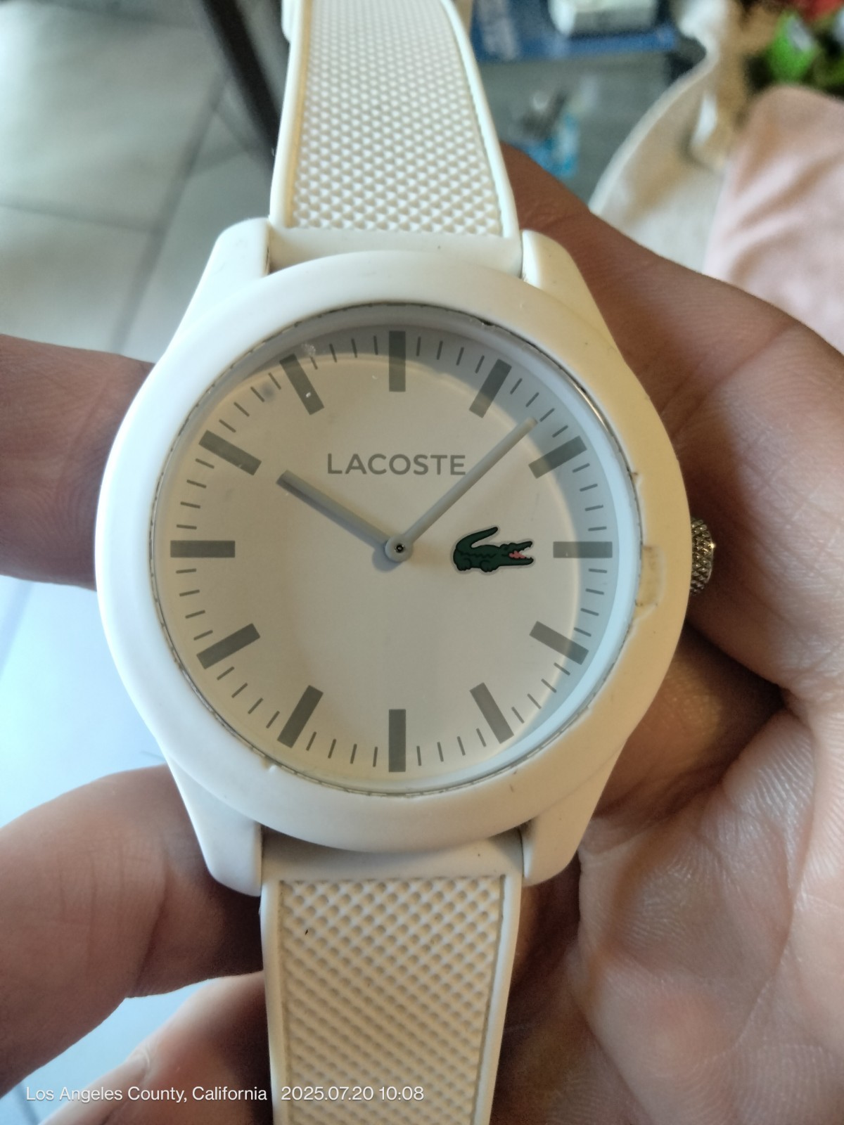 LACOSTE 12.12 MEN WHITE QUARTZ 43MM WATCH $145