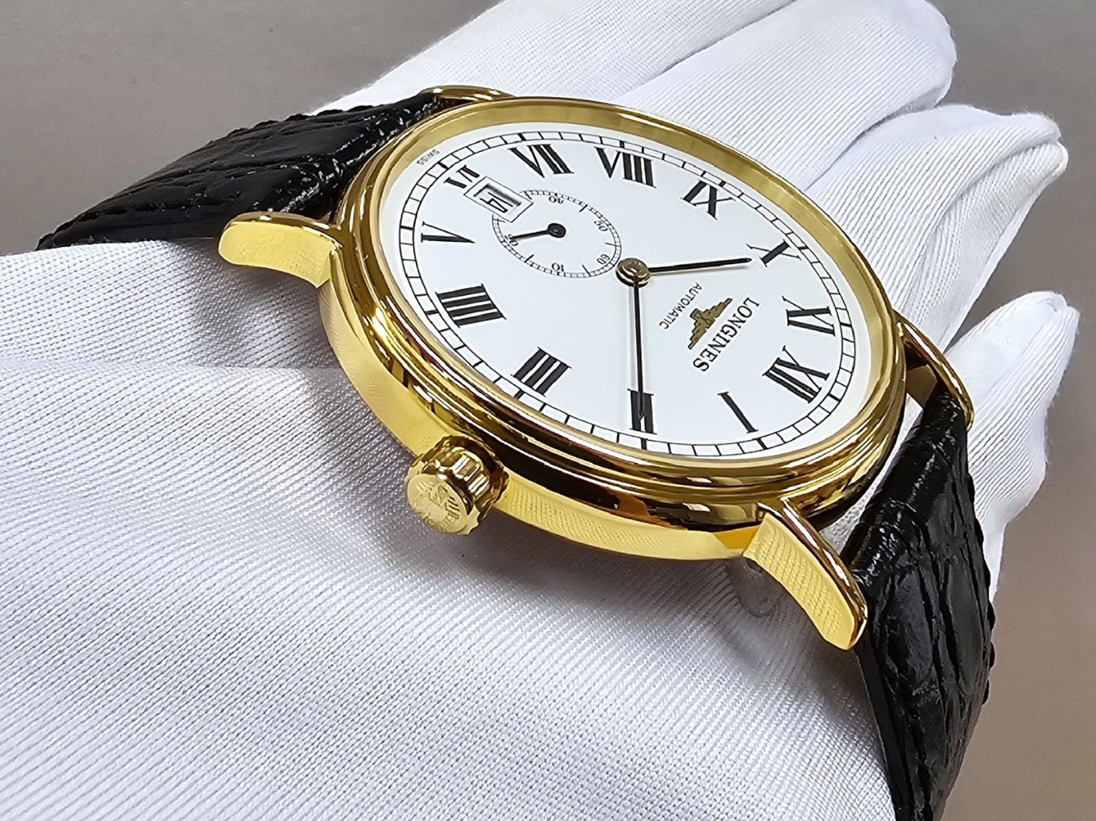LONGINES Presence Automatic 38.5mm White Dial Leather Men’s Watch L4.805.2.11.2