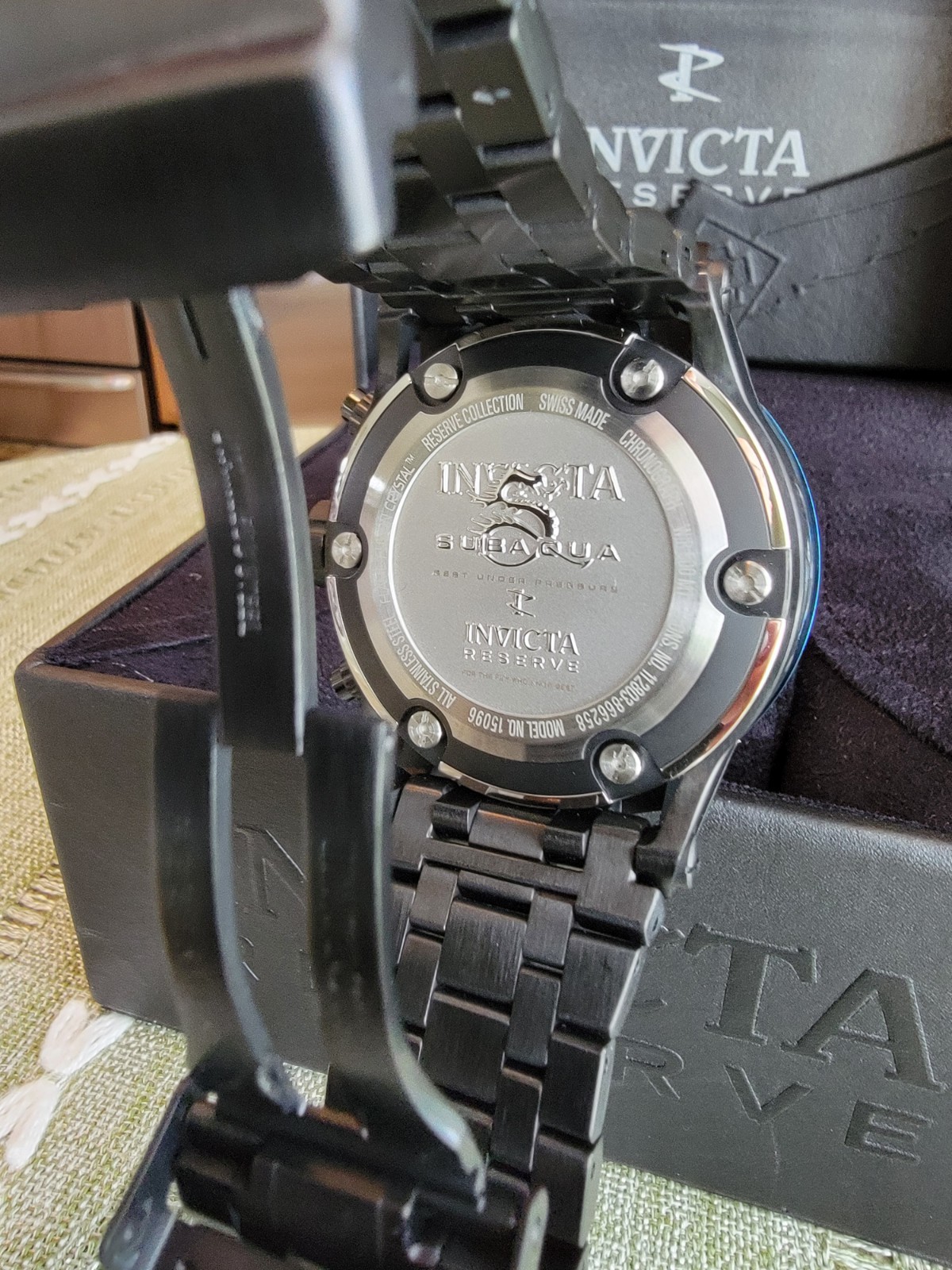 Invicta Reserve Collection Subaqua Model #15096 Swiss Made Flame Fusion Crystal