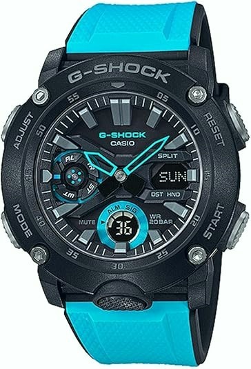 Casio G-Shock GA2000-1A2 Mens Watch Carbon Core Blue Black 51mm