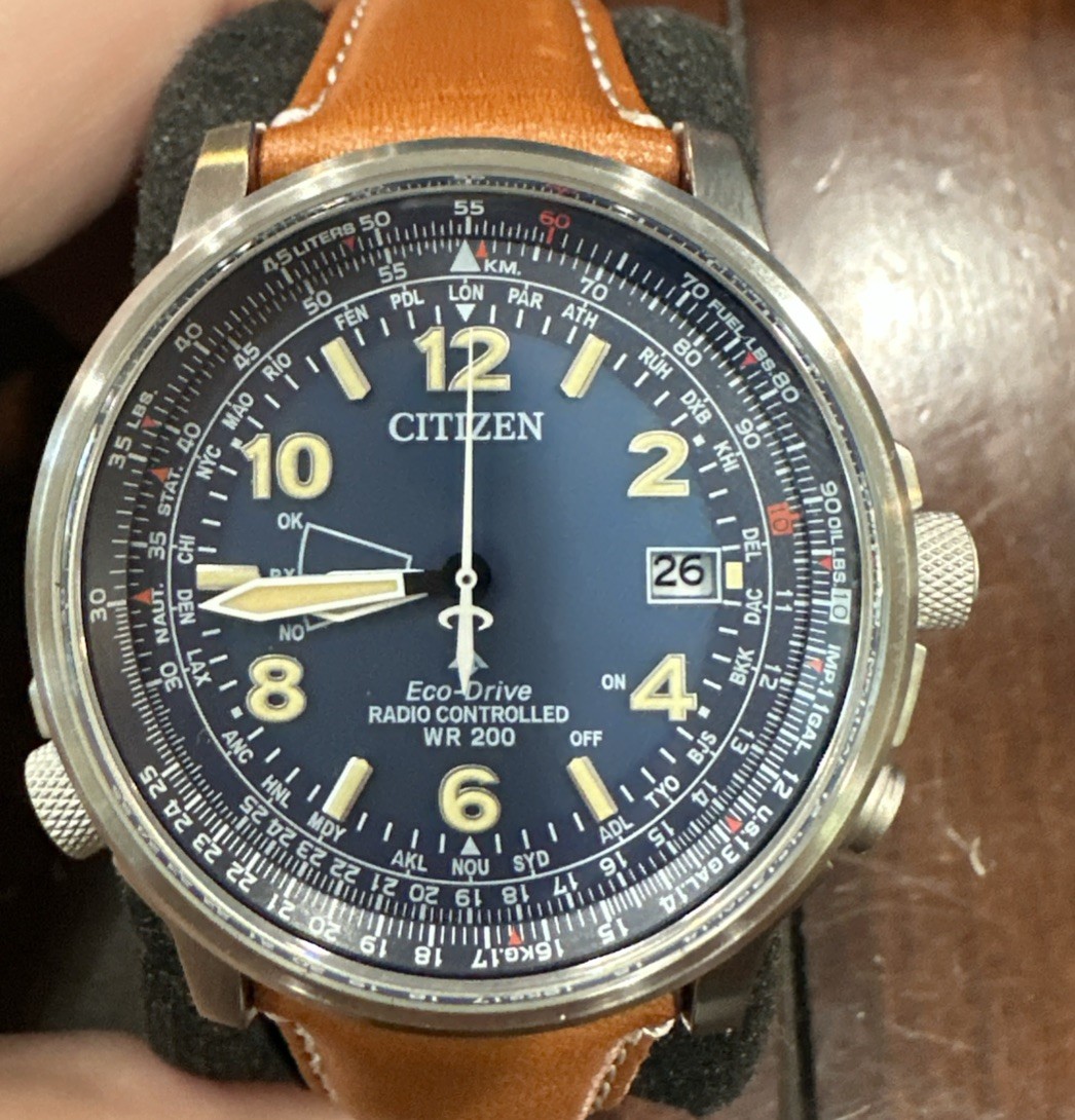 Citizen Air Skyhawk Promaster Sapphire Blue Dial Leather Watch CB0241-00L NEW