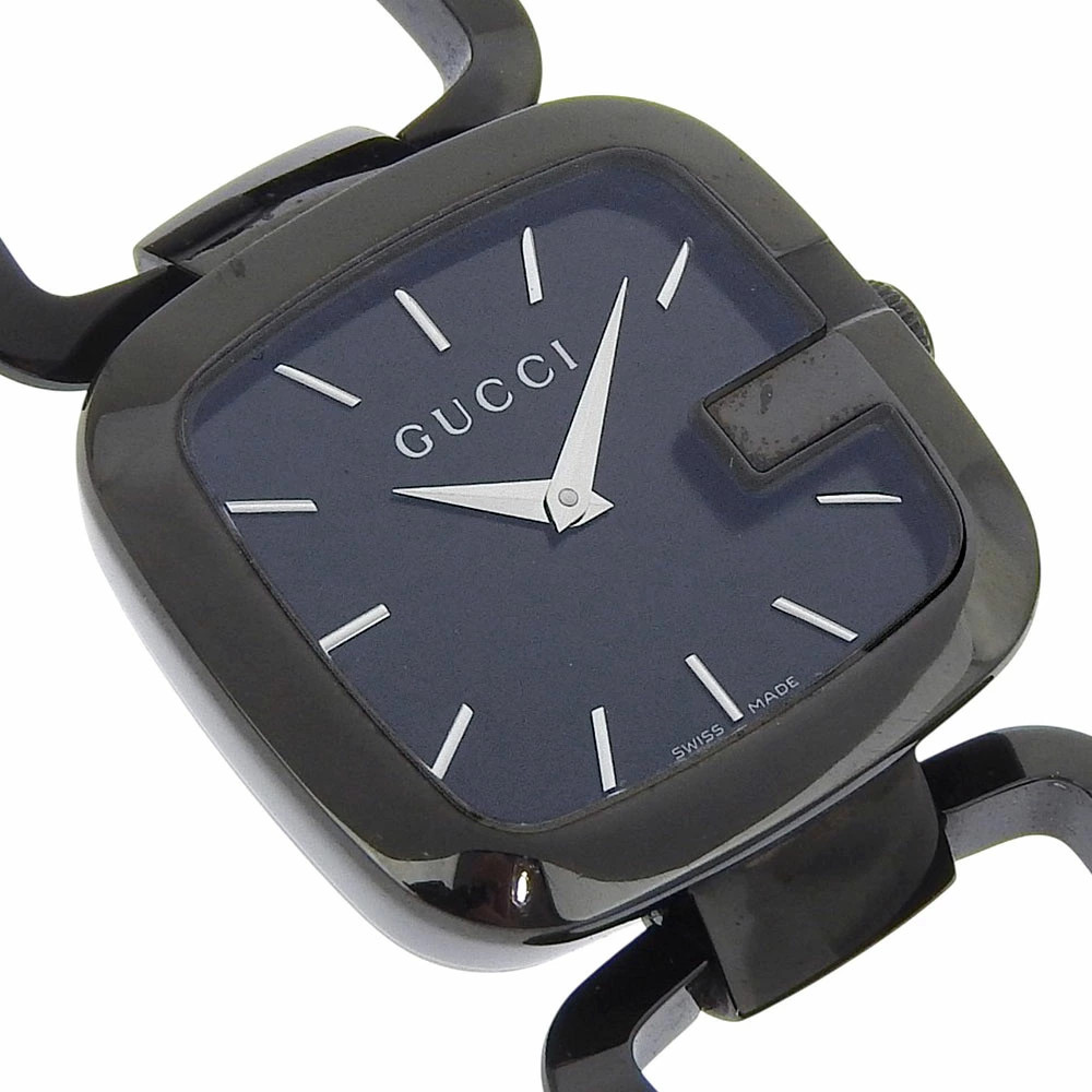 Gucci G Collection Black Square Dial Stainless Steel Quartz Women’s Watch