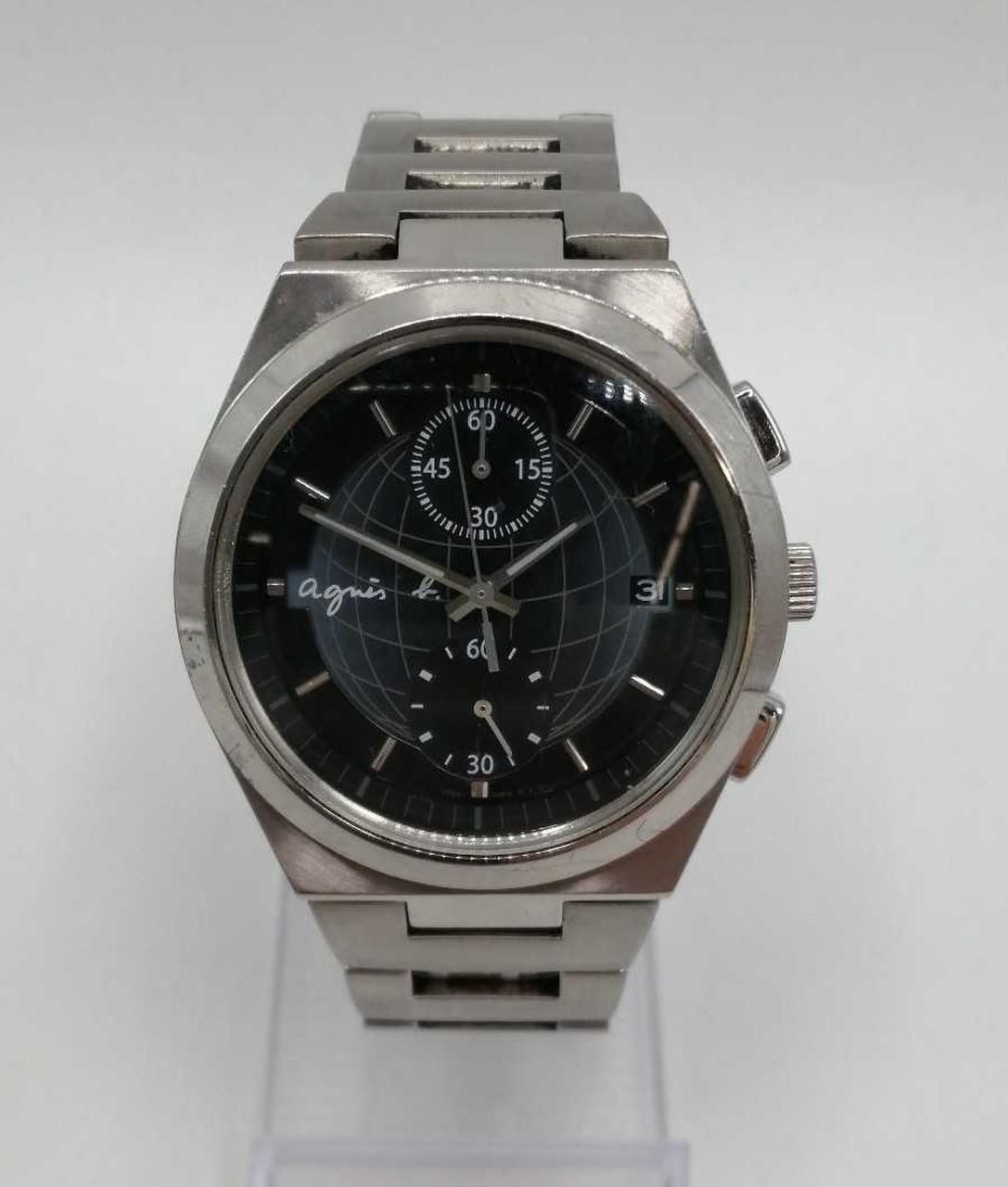 AGNES B. Quartz Analog Watch 7T94-0BK0 Used