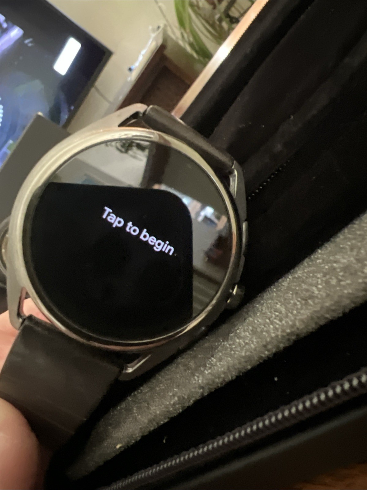Mens Smartwatch EMPORIO ARMANI MATTEO ART5009 Genuine Leather Black Touchscreen