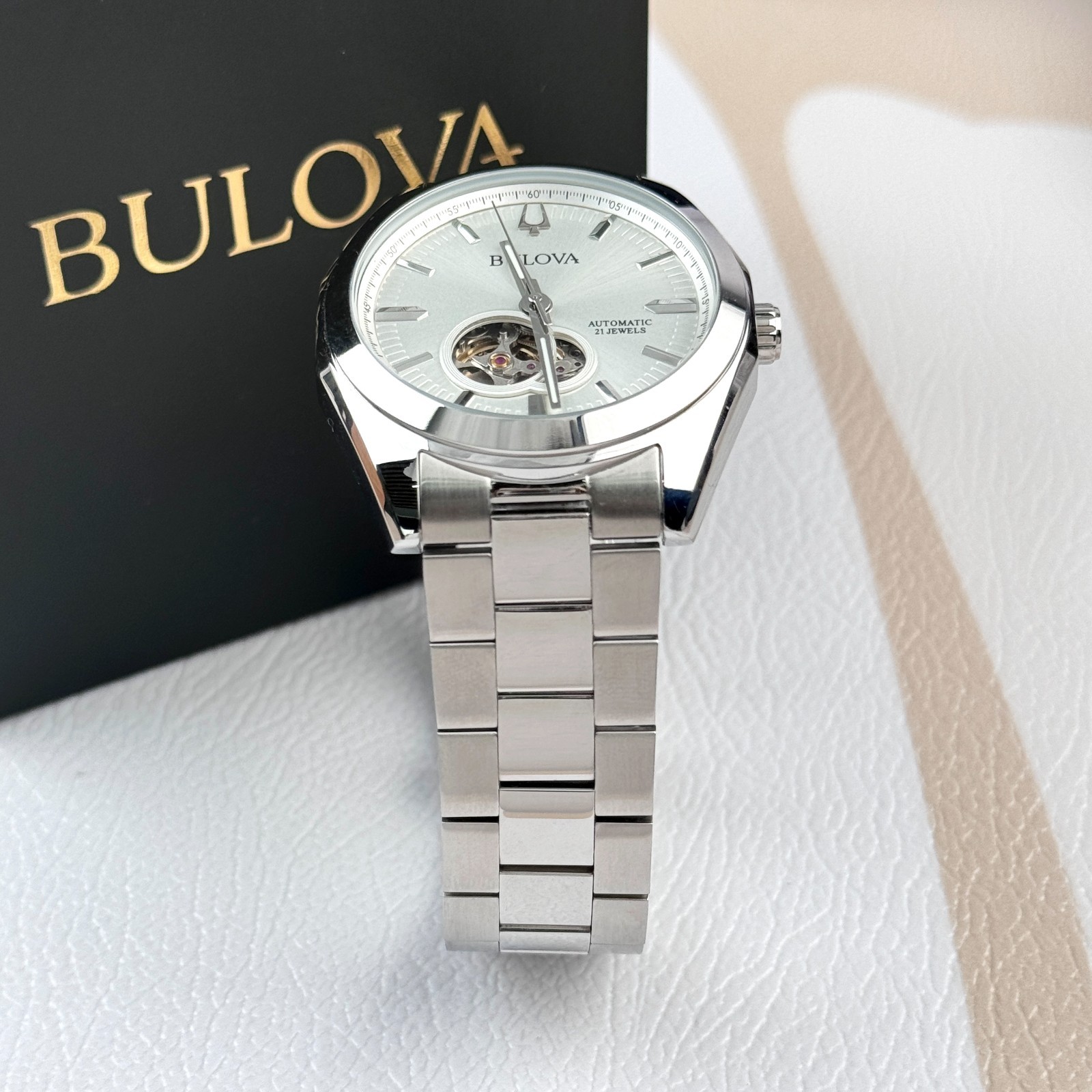 Bulova Classic Surveyor Automatic Silver Dial Stainless Steel Men’s Watch 96A274