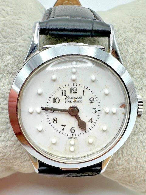 Vintage Bennett Time Guide Swiss Silver Tone Mechanical Watch WORKS