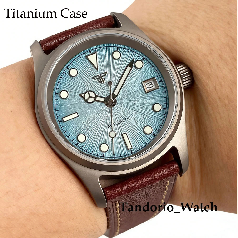 Tandorio 36mm 20ATM Titanium Automatic Pilot Diver Men’s Watch Sapphire Glass