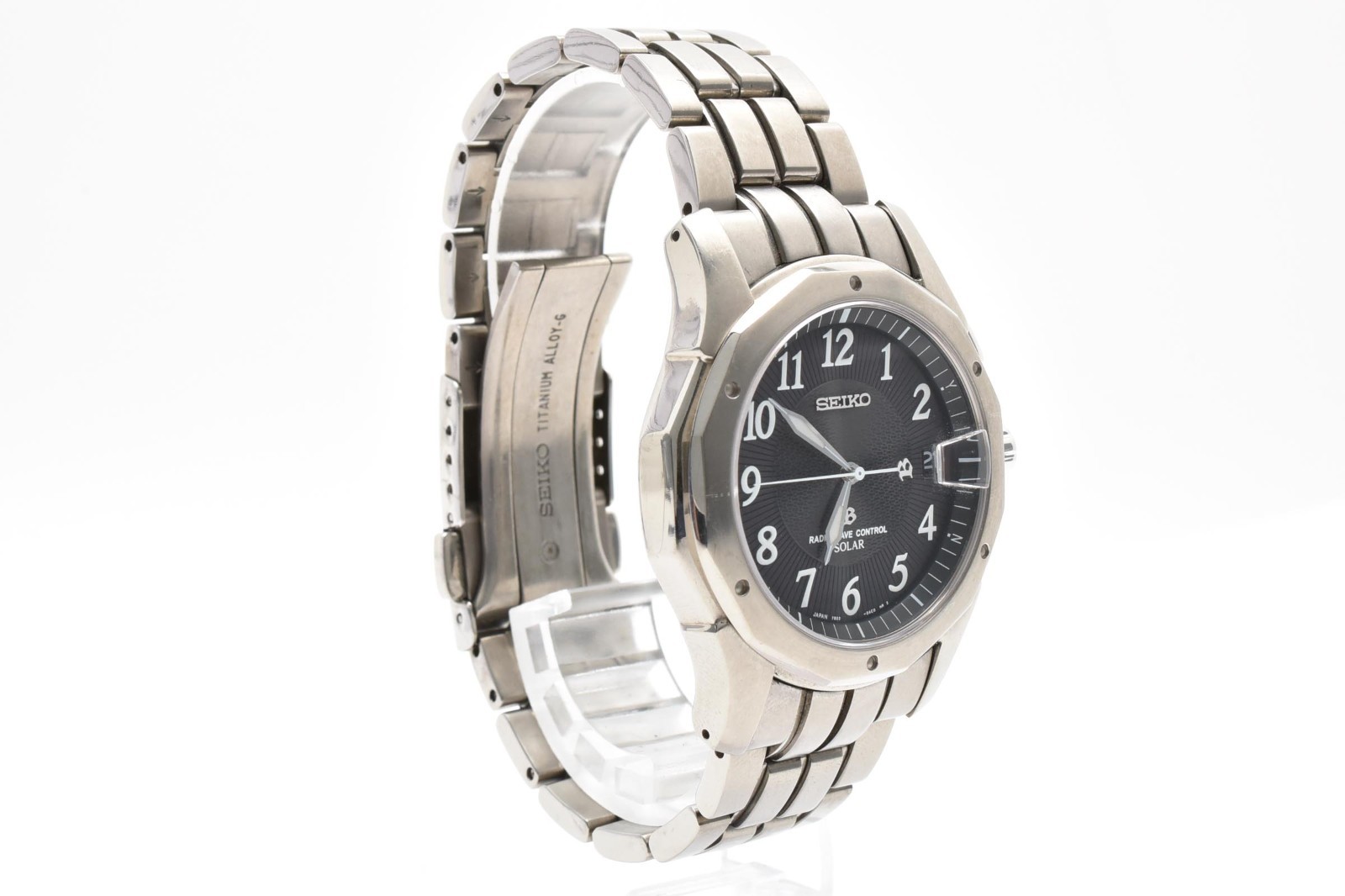 ▶️SEIKO 7B22-0AC0 Solar Titanium Black Dial Men’s Watch JAPAN