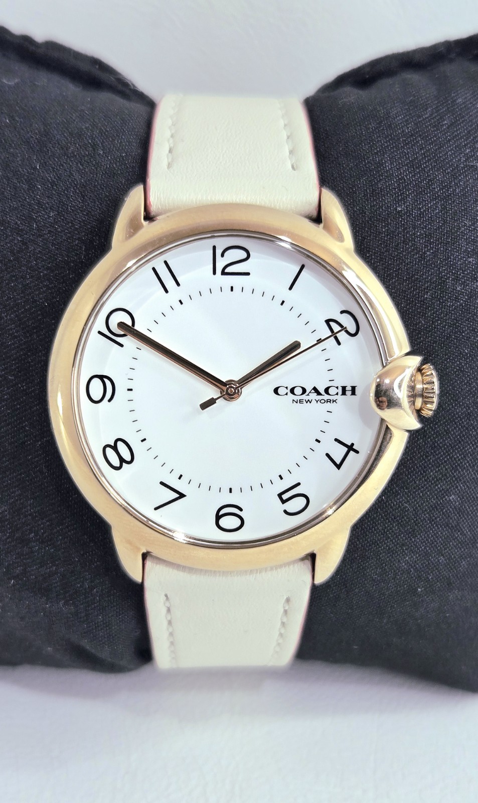 Coach Arden White Dial Beige Leather Band Rose Gold Women’s Watch 14503609