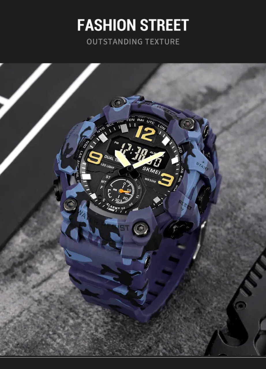 Men Large OVERSIZED Waterproof Digital Sports Military Tactical WRIST WATCH 54mm