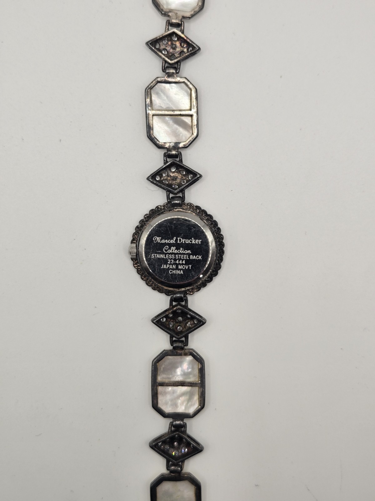 Marcel Drucker watch, silver-tone bracelet with Opal Colores And Crystal Vntg