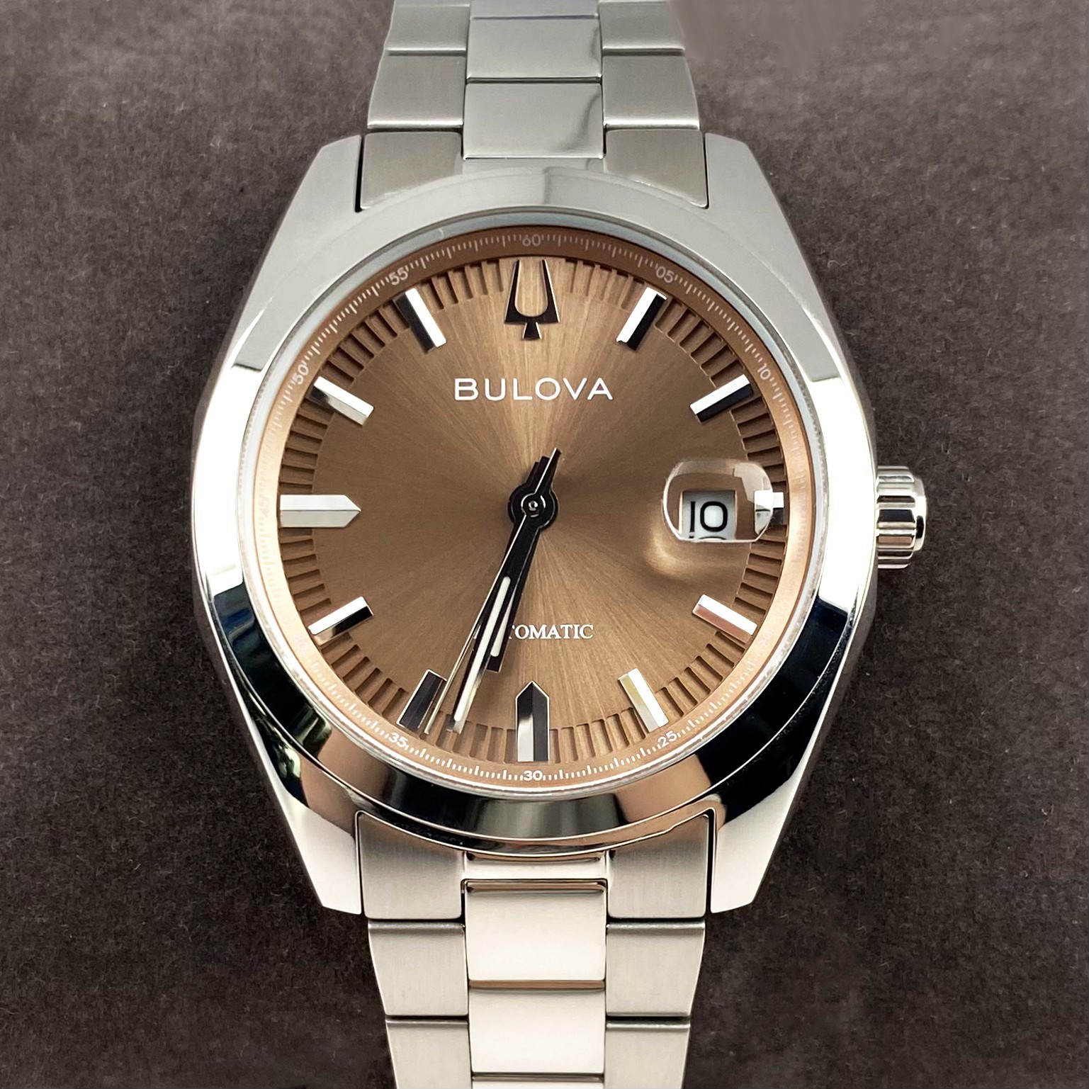Bulova Surveyor Automatic Watch 39mm Brown Dial Men’s Watch 96B470
