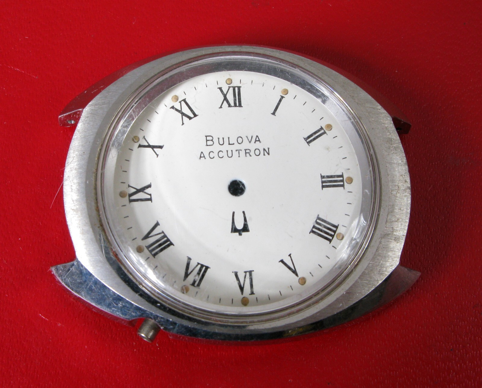 VINTAGE BULOVA ACCUTRON N6 SILVER TONE ORIGINAL CASE DIAL CRYSTAL NOS RARE !!