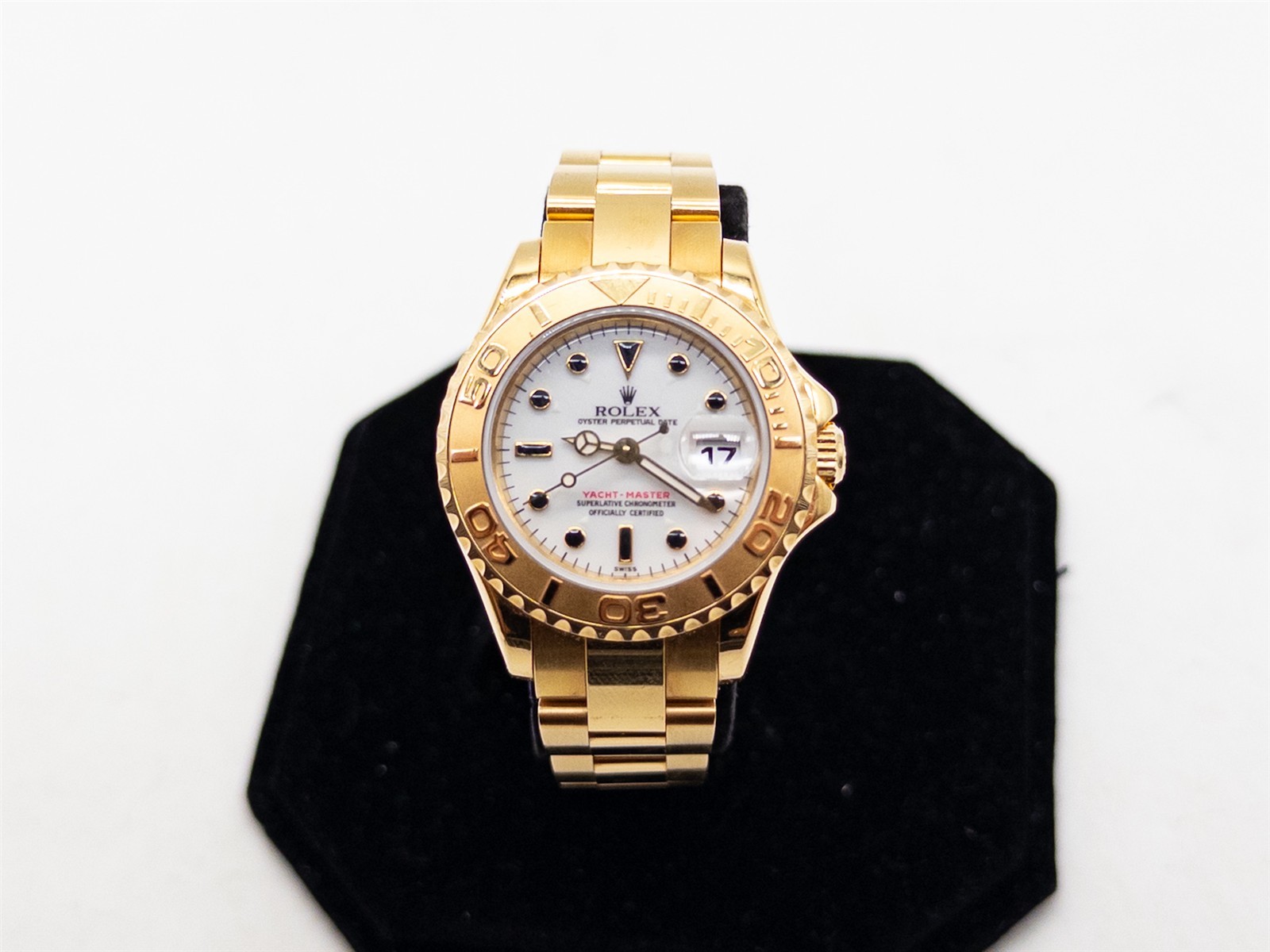 RARE $30,000 ROLEX YACHTMASTER 18k Yellow Gold Ladies 29mm Watch 100g MINTY