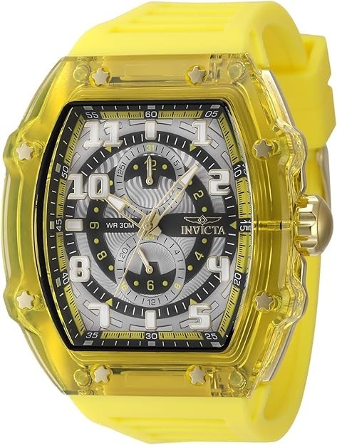 Invicta Men’s Racing 48.5mm VH61 Quartz Yellow Watch IN-48714