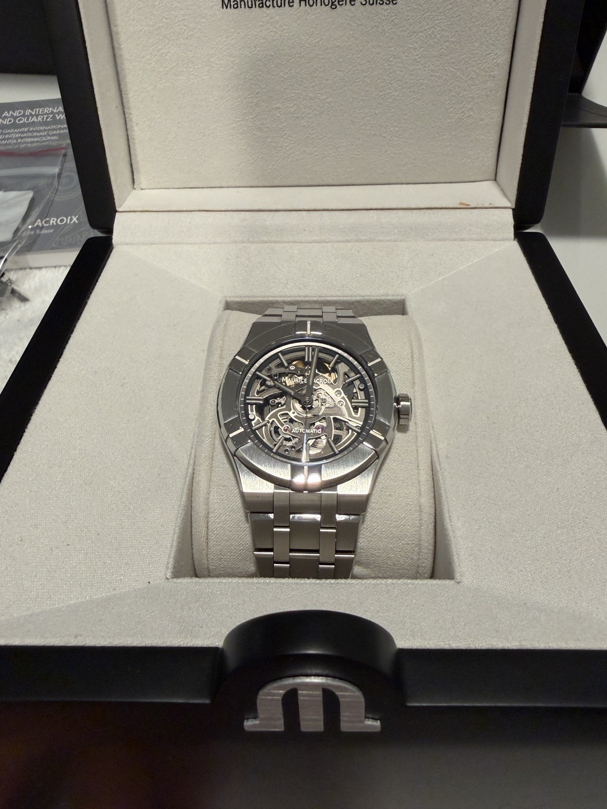 Maurice Lacroix Aikon Skeleton 39mm AI6007-SS002-030-1 FULL SET Great Condition