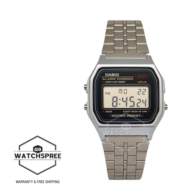 Casio Digital Stainless Steel Band Watch A159WA-N1