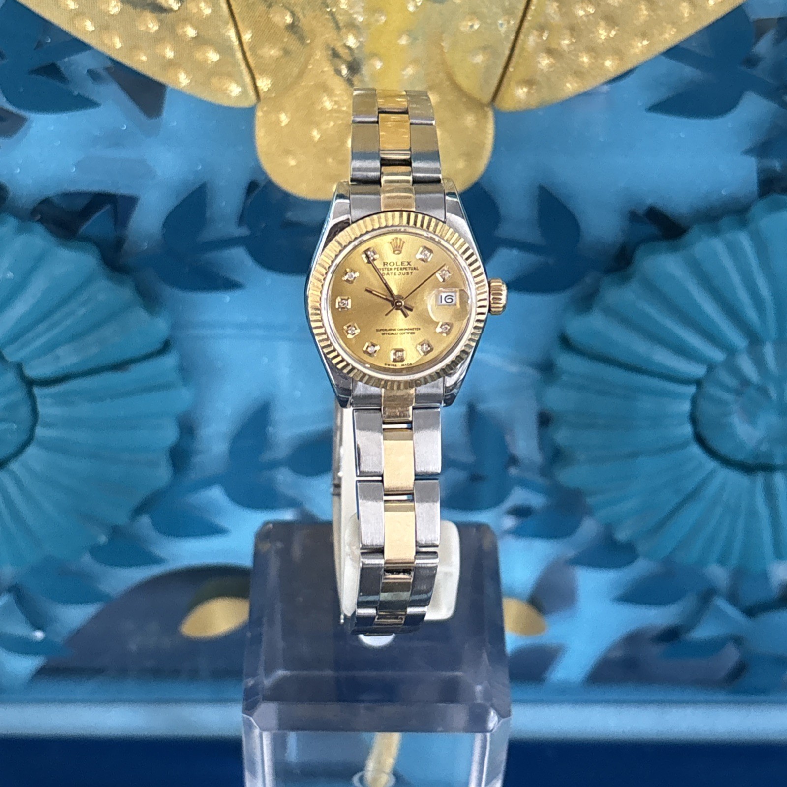 ROLEX DATEJUST 69173🔥 FACTORY CHAMPAGNE DIAMOND DIAL🔥