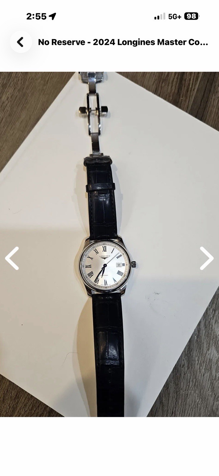 Longines Master Collection Auto Silver Roman Dial Date 40mm box & papers