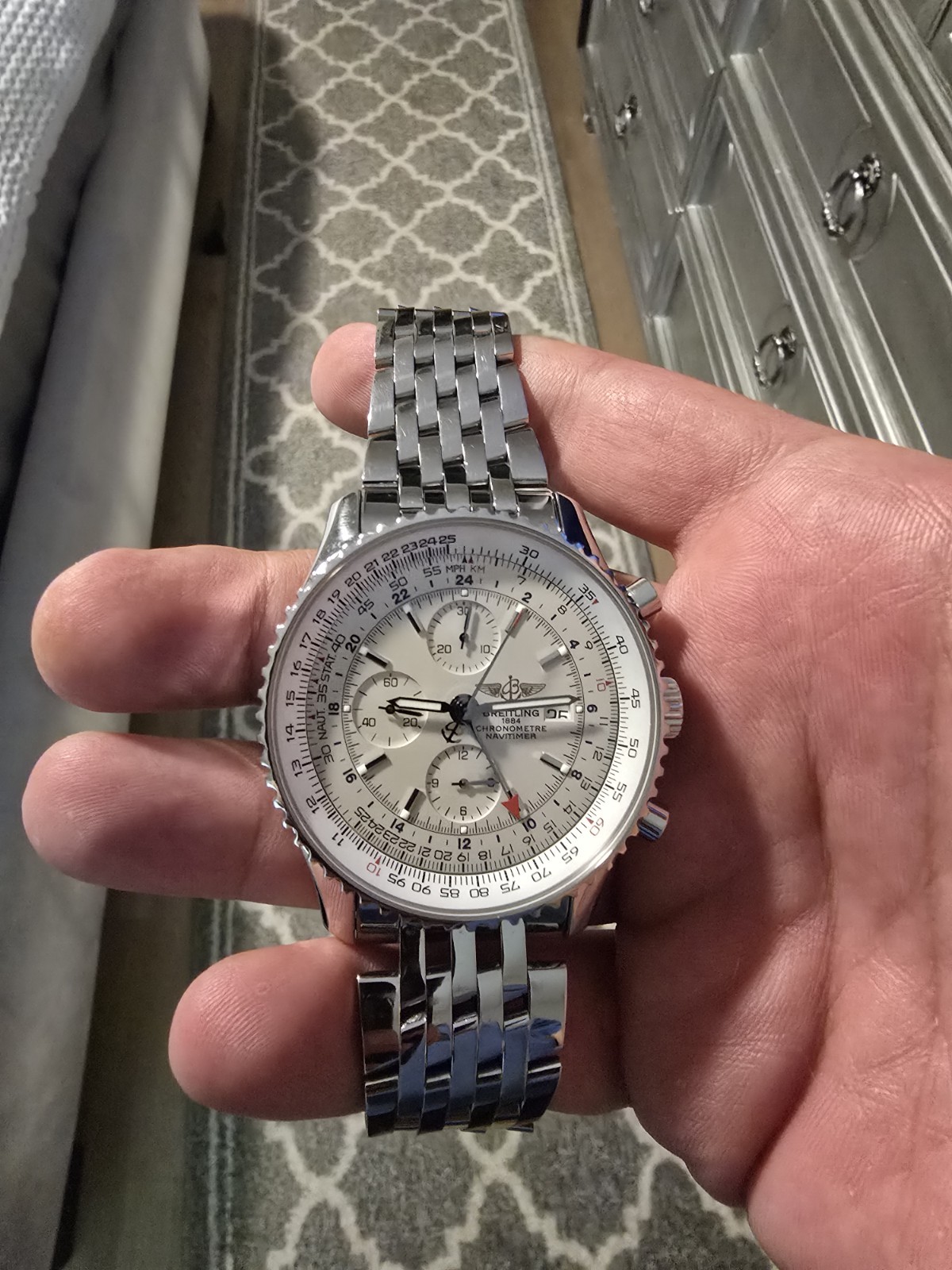 Breitling Navitimer Automatic Chronograph Slide Rule Date 46mm White Dial
