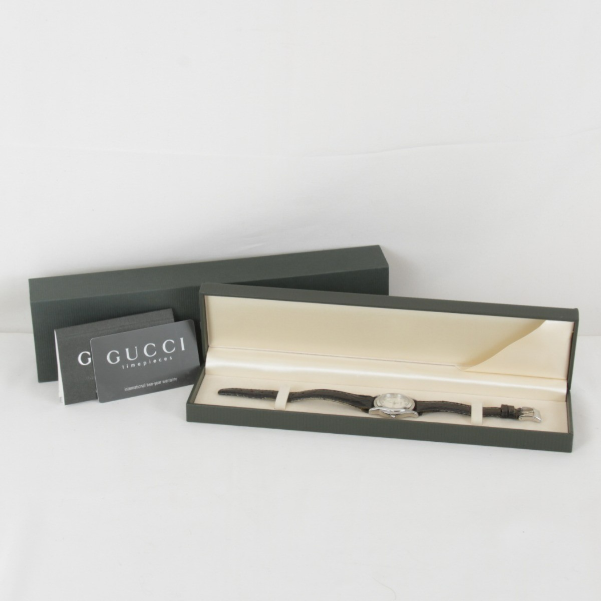 Gucci 5500L Quartz Silver Dial Stainless Steel Ladies Watch With Warranty Card