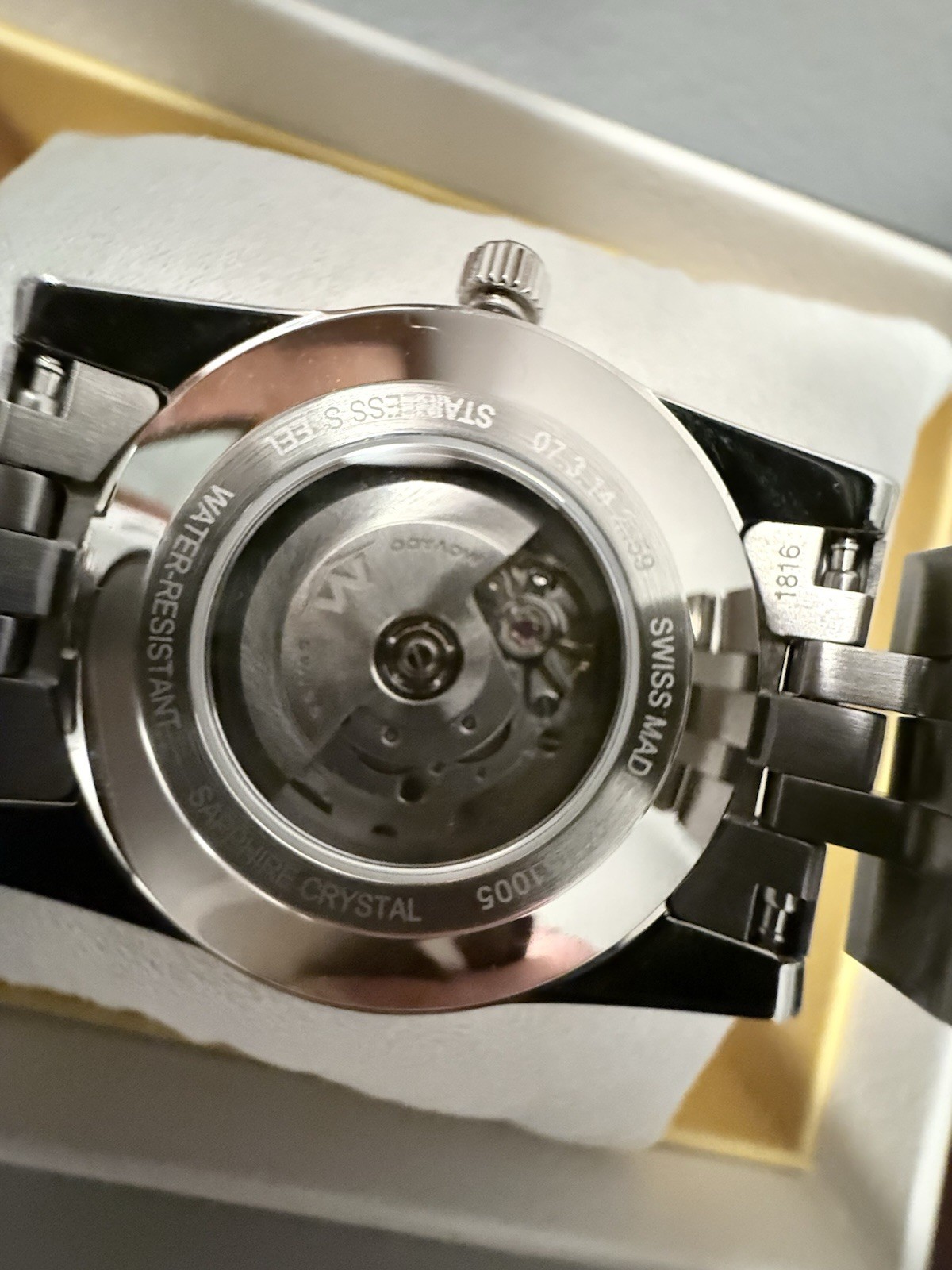 Movado Museum Automatic Swiss Made 40mm Silver Dial Steel Watch Box Papers