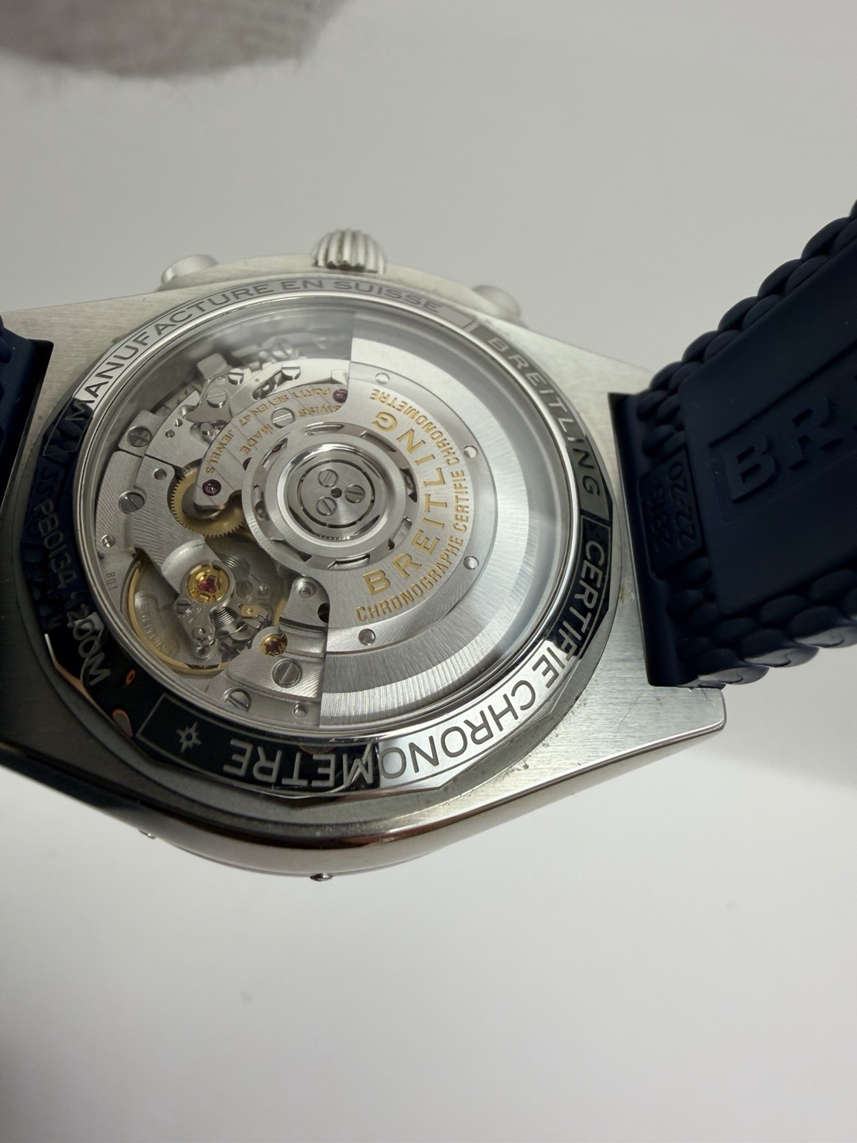 Breitling Chronomat Platinum Bezel PB0134 Ice Blue Dial