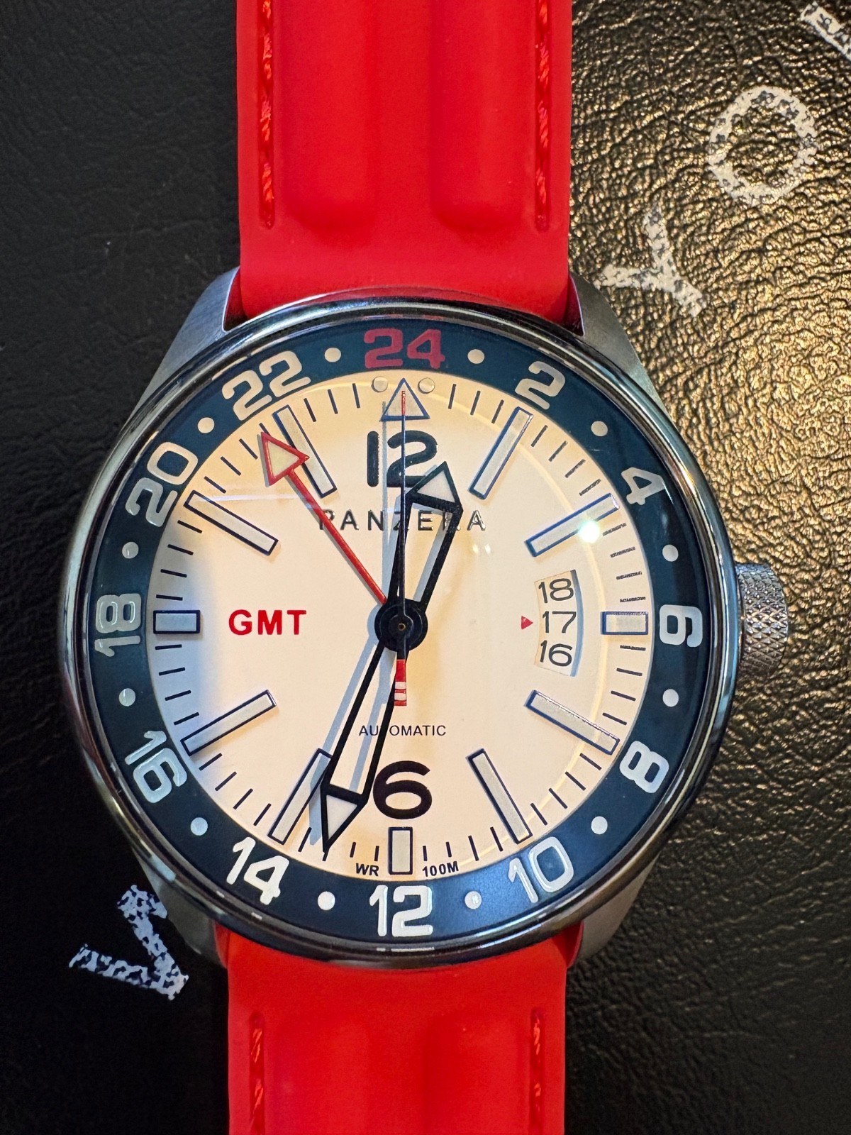 Panzera Flieger 45g Men’s Stainless Steel Pilot’s Watch F45G-01R No.02707 10ATM