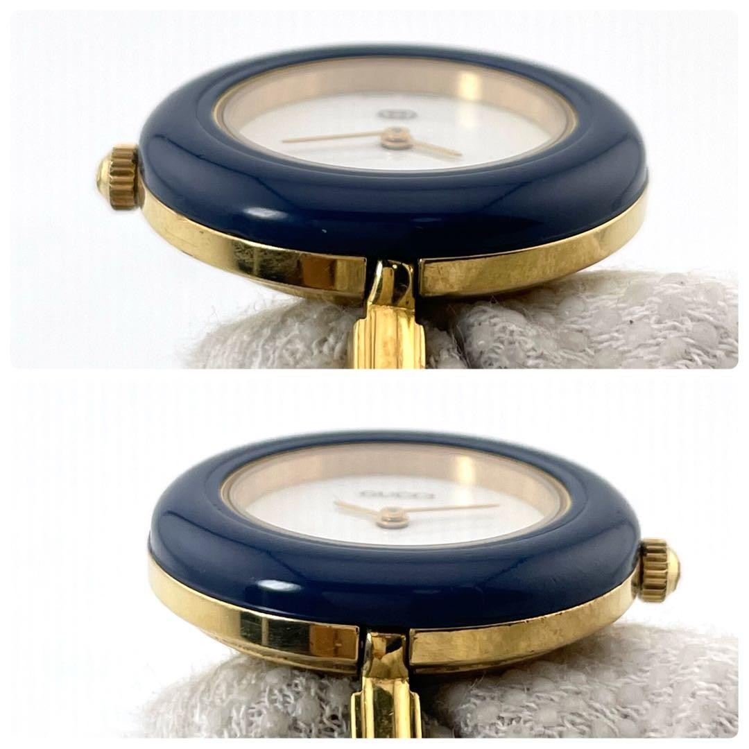 Gucci Changeable Bezel 9-Color Bangle Watch Women White Japan 0712922