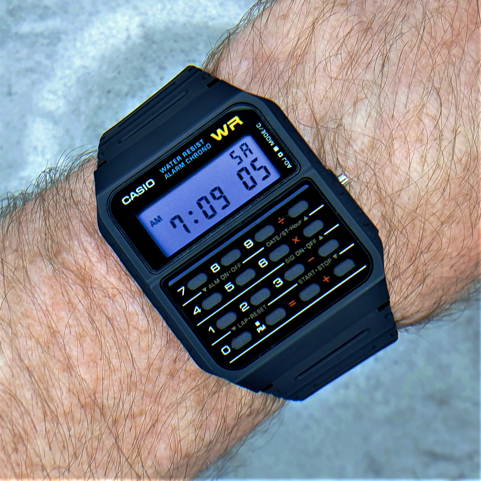 Casio Calculator Watch with Blue Screen Mod (CA-53W-1ER)