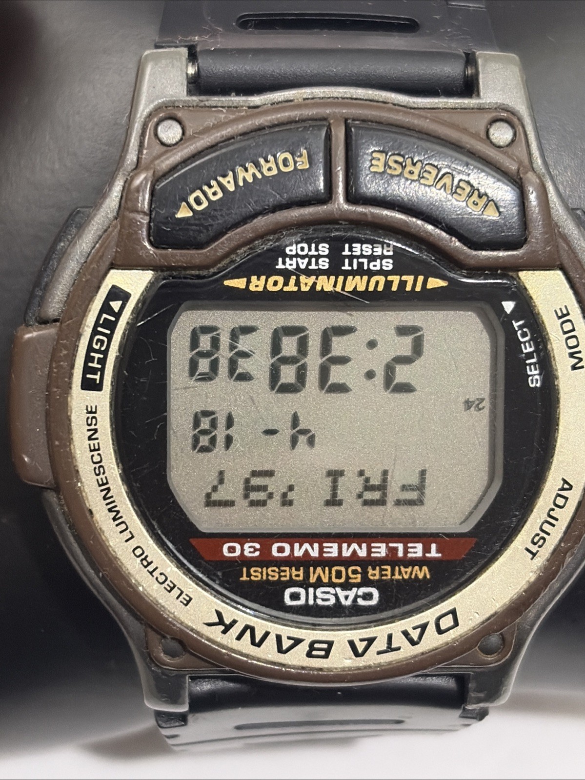 Casio Data Bank Telememo 30 Watch Men 1600 DB-34H 43mm Black Digital