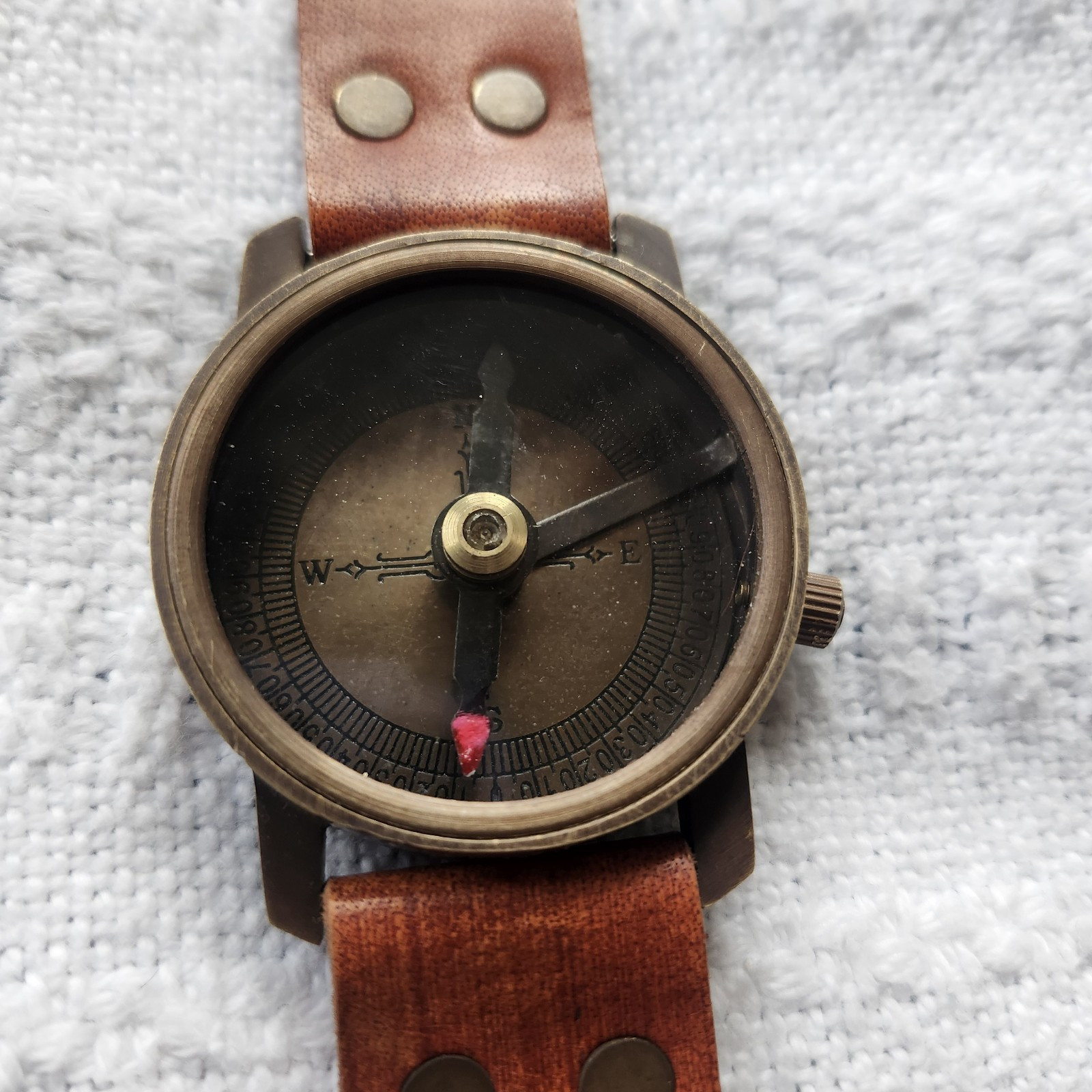 Thick & Chunky handmade artisan compass Tool Designed In watch Format NAVIGATION