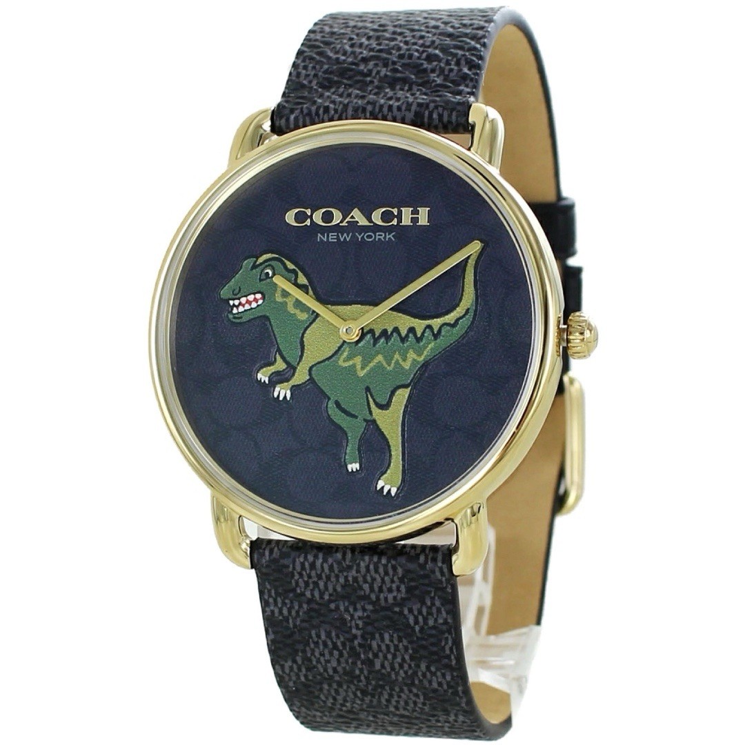 COACH Rexy Dinosaur Watch 14503124 Black Signature Strap Quartz New w/Box