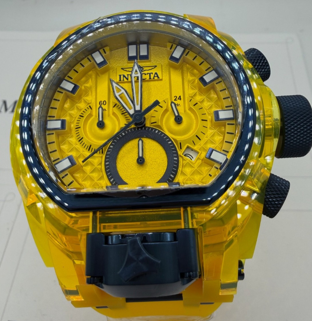 Invicta Bolt Zeus Magnum Men’s Watch – 52mm, Yellow, Dark Blue (39472)