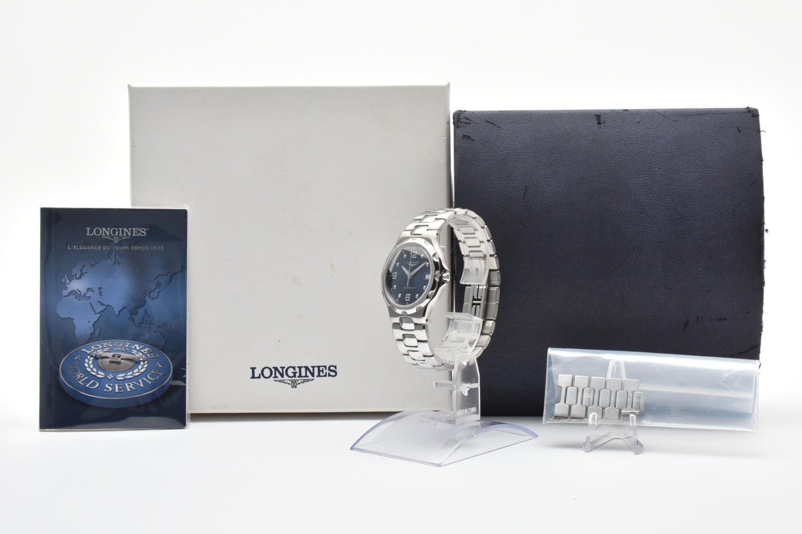 [Box,Paper] LONGINES Conquest Perpetual V.H.P. L1.632.4 Blue Dial Quartz Watch