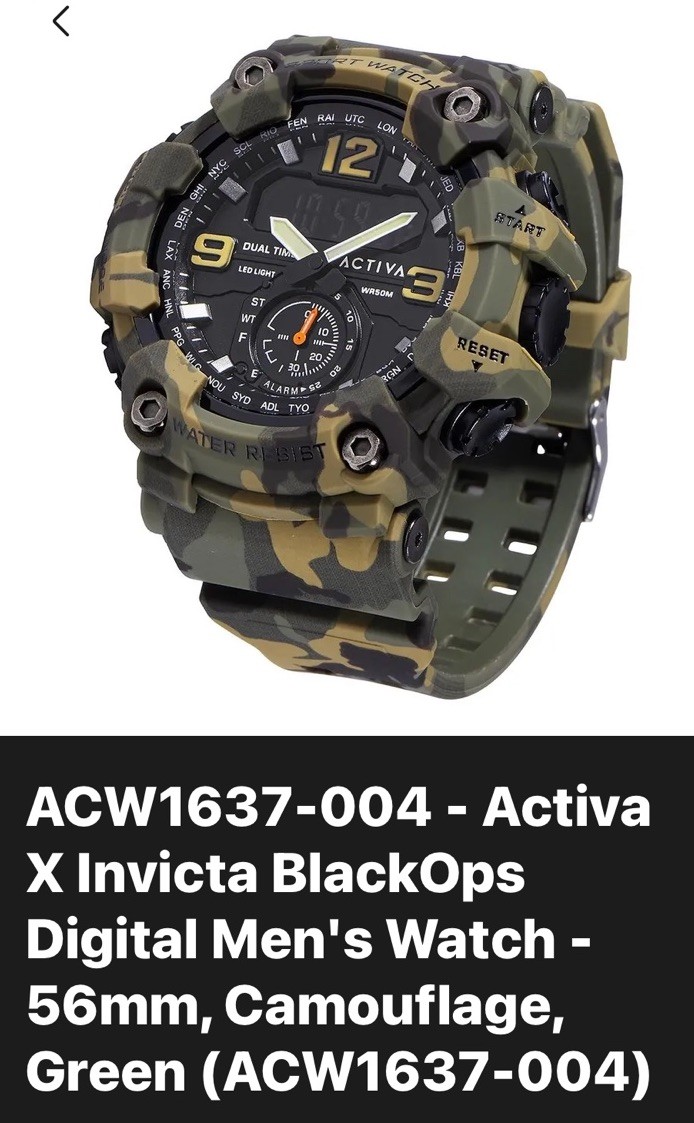 Activa X Invicta BlackOps Digital Men’s Watch – 56mm ACW1637-004 (NEW) Camo