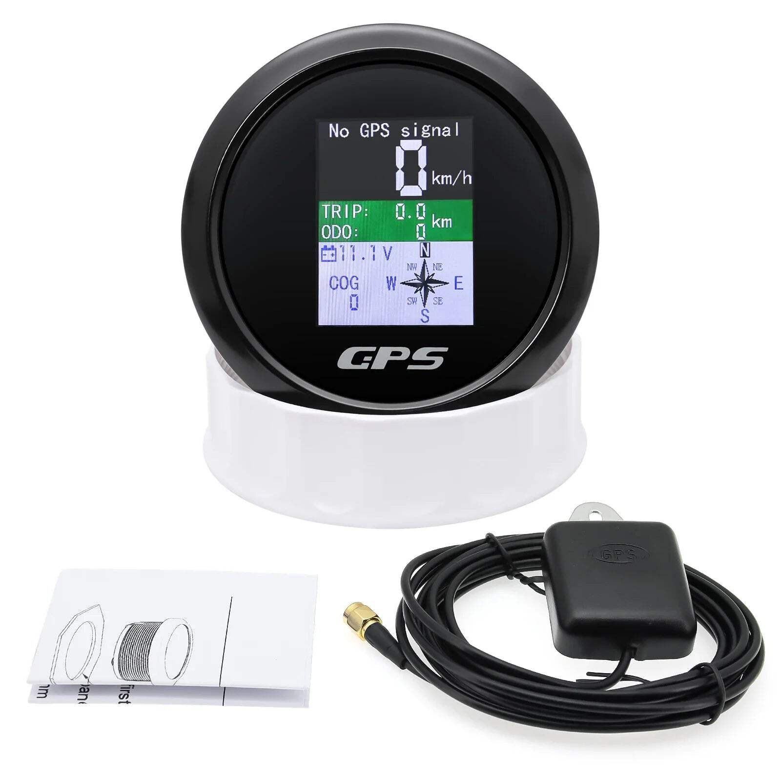 85mm Digital GPS Speedometer Odometer with GPS Antenna TFT Screen Waterproof Vol