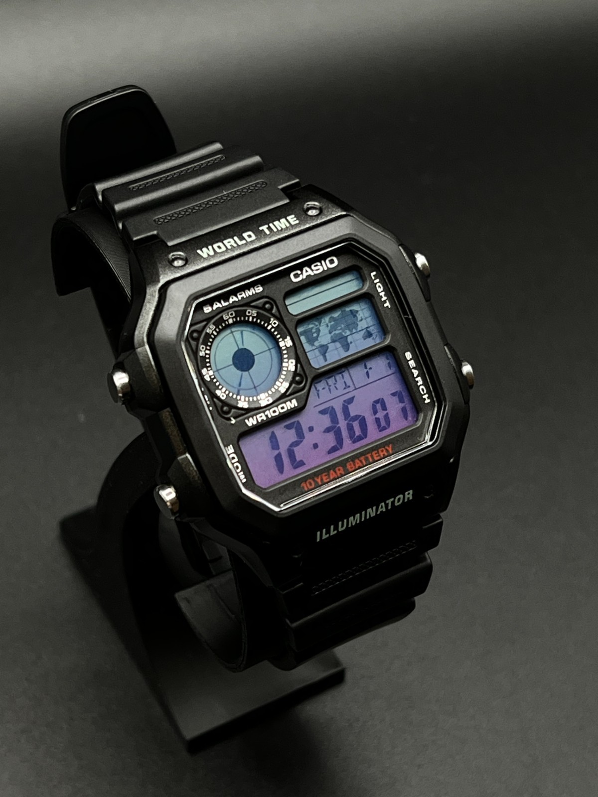 “Deep Sea” | 🔵🟣 | Custom CASIO AE-1200WHD | World Time | Royale | Watch MOD