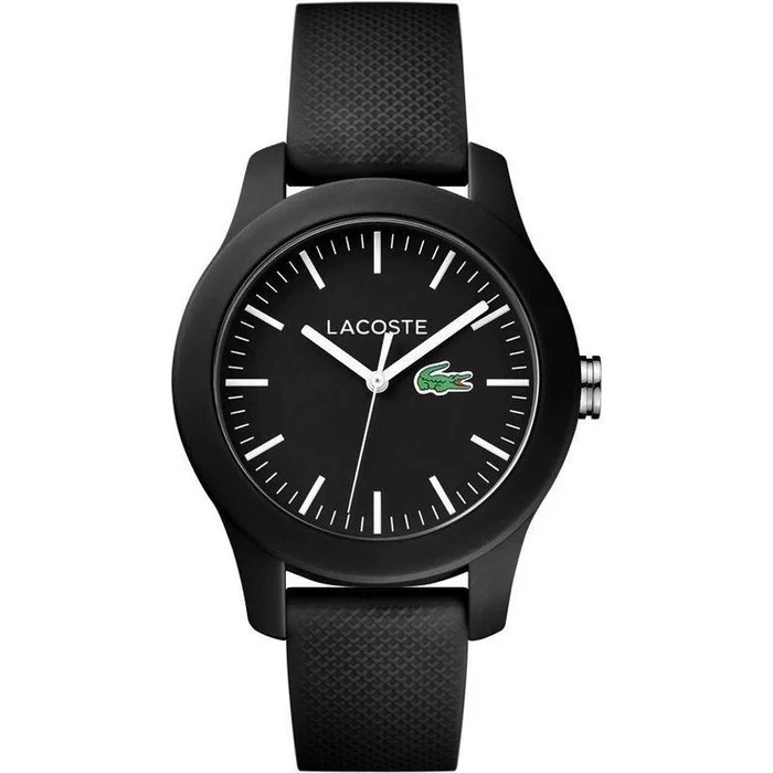 NEW Lacoste 12.12 Black Silicone Strap Watch 38 mm Quartz 2010986 New in box