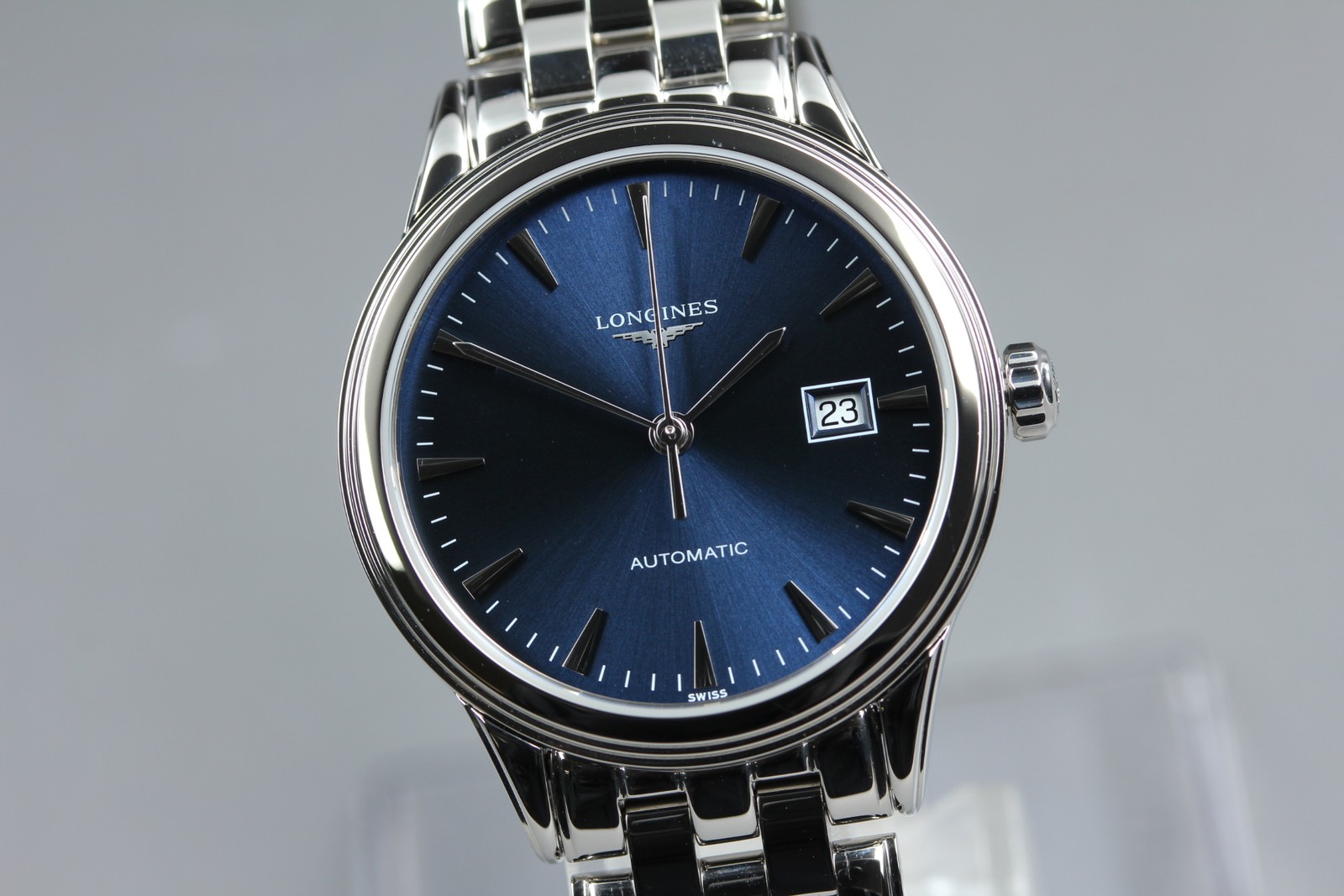 [w/Box] LONGINES Flagship L4.374.4.92.6 Royal Blue Date Auto SS Swiss Made Watch