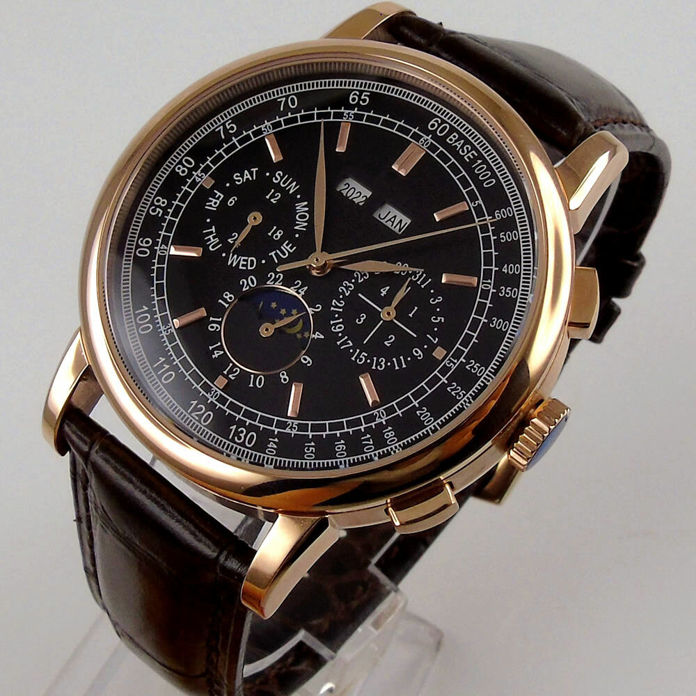 Automatic Men’s Watch 42mm Date Day Month Year White/Black Dial Silver/Rose Gold