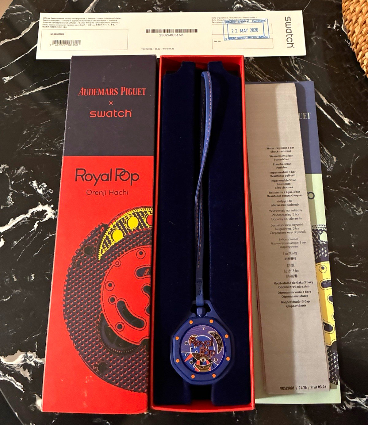 Swatch Audemars Piguet x Royal Pop Orenji Hachi Quartz 41mm Blue Box