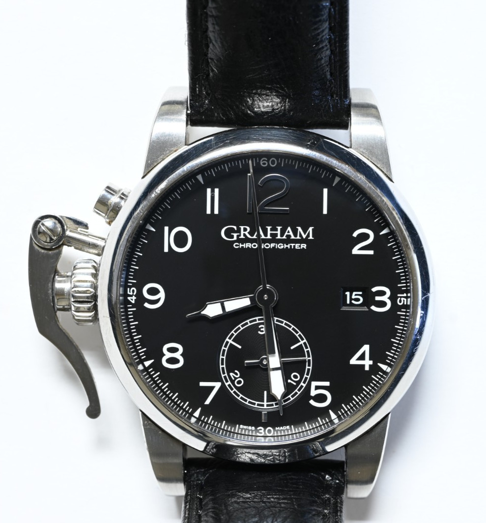 GRAHAM Chronofighter 1695 2CXAS.B01A Automatic LEFTY Chronograph Box & Papers